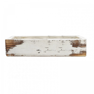 CASSETTA LEGNO 40X22XH11cm - bianco