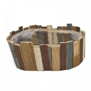 CESTO LISTELLI 34X23XH13 cm - multicolor