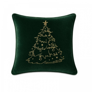 CUSCINO XMAS TREE 47X47 VELLUTO-verde