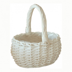 CESTO OVALE C/MAN 19X14H11/21-bianco