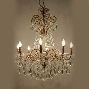 LAMPADARIO 8LUCI D78 H98 cm-trasp/silver