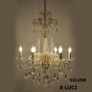 LAMPADARIO 8L-kg14 D78H98 cm-trasp/silve