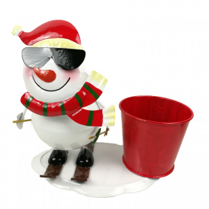 PUPAZZO NEVE H22 C/VASO D10 H9 cm