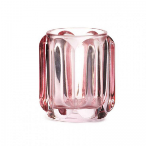 PORTACANDELA VETRO D8,4 H9,4cm-rosa