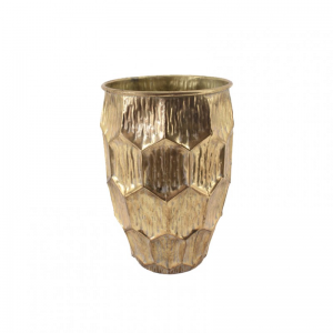 VASO METALLO 25,5x25,5 h36 cm -gold