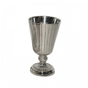 SILVER STRIPED ALUMINUM CUP H16.5CM
