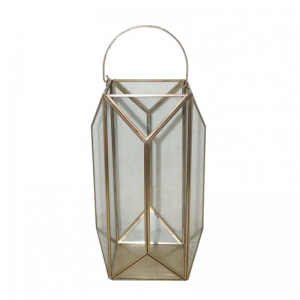 LANTERNA 20X20 H33 - brass gold