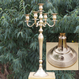 CANDELABRO ALLUM.RAWGOLD H80CM-5fuochi