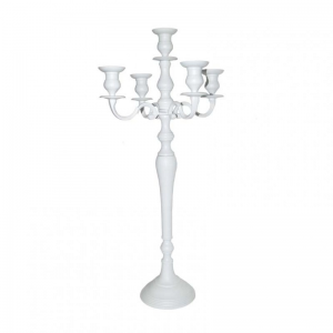 CANDELABRO ALLUM.white matt H80-5fuochi