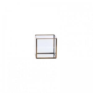 LANTERNA VETRO 16X16 H16 -brass gold