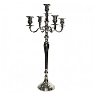 CANDELABRO ALLUM.NICKEL H80CM-5fuochi
