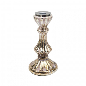 CANDELABRO mercury d10,5 H21 -pink/gold