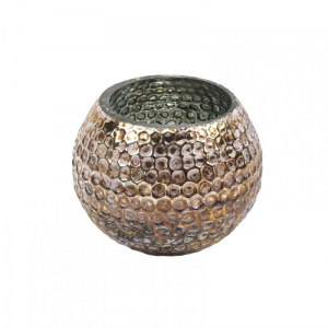 PORTACANDELA mercury d10 h8,5 -pink/gold