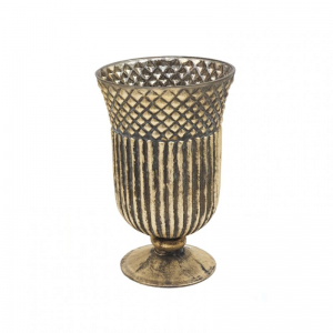 PORTACANDELA mercury d14h22-antique gold