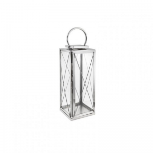 LANTERNA VETRO/ACCIAIO D15 H38 cm