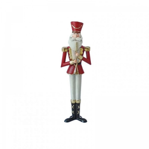 SOLDATO METALLO C/TROMBETTA 11X8,5 H37CM