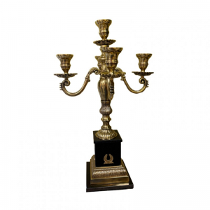 CANDELABRO ALLU/MARMO H80-5fuochi -nero