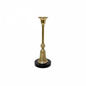 CANDELABRO ALLU/MARMO D9,5 H29CM -nero