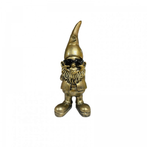 GNOMO RESINA C/OCCHIALI H30CM - gold