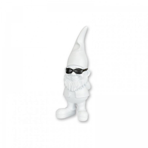 GNOMO RESINA C/OCCHIALI H30CM - bianco