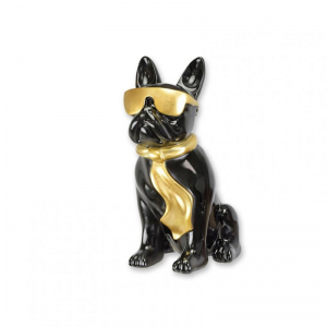 BULLDOG RESINA C/OCCHIALI H40-black/gold