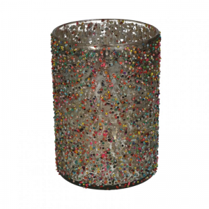 PORTACANDELA VETRO d12 h17cm - multi