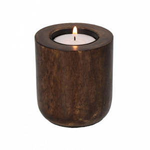 PORTACANDELA LEGNO d7 h7,5cm - brown