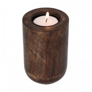 PORTACANDELA LEGNO d7 h10cm - brown