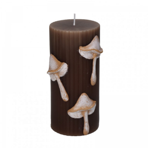 Candela funghi d7 h15 cm - brown