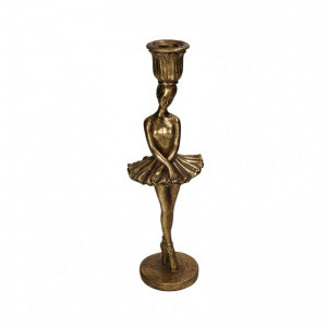 CANDELABRO BALLERINA RES. 9X8XH29cm-gold