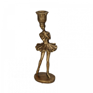 CANDELABRO BALLERINA RES. 9X8XH28cm-gold