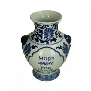 VASO PORCELLANA 21,5X21,5XH31cm - blue
