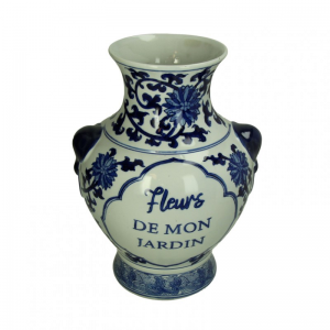 VASO PORCELLANA 21,5X21,5XH31cm - blue