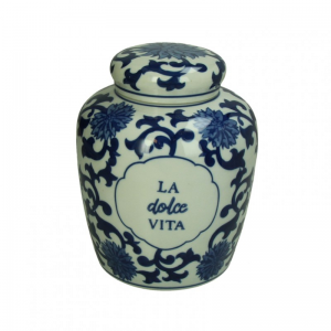 URNA PORCELLANA 17,5X17,5XH21,5cm - blue