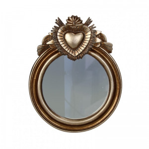 SPECCHIO CUORE RES. 13X16 H2 cm - gold