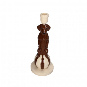 CANDELABRO BASSOTTO RES. D12 H30-marro