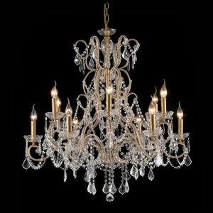 LAMPADARIO 12LUCI D85 H80 cm GOLD ANTIQU