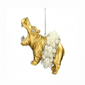 IPPOPOTAMO POLIRES.ORO D'APP H9,5CM