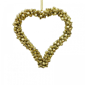 CUORE C/BUBBOLI MET. DA APP 14cm - gold