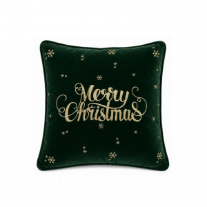 CUSCINO MERRY CHRIST.47X47 VELLUTO-verde