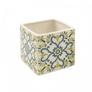 CUBO MAIOLICA 13,5X13,5X13,5 cm - celest