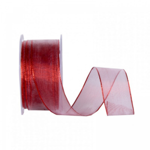 N/VELO RASO BORDI 40MM 25MT -red