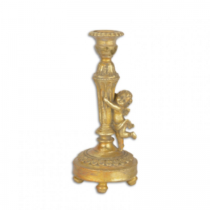 CANDELABRO PUTTO RESIN 11,5 H25 CM -gold
