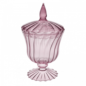 COPPA VETRO C/COP. D15 H25cm - lilla