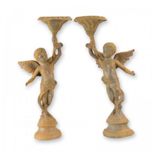 CANDELABRO PUTTO GHISA H37,9cm 2MOD.ASS
