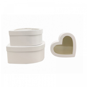 SCATOLA cuore raso S/3 - bianca