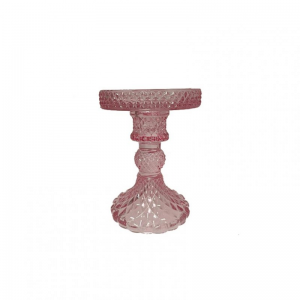 CANDELABRO VETRO D8,8 H11,8 - rosa
