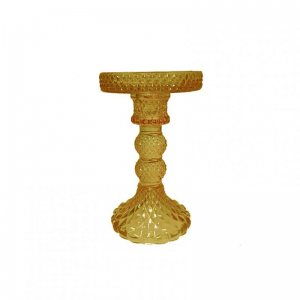 CANDELABRO VETRO D8,8 H14,3 - ambra