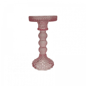 CANDELABRO VETRO D8,8 H16,7 - rosa