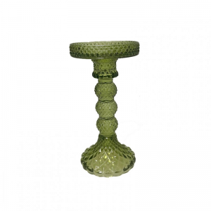 CANDELABRO VETRO D8,8 H16,7 - verde